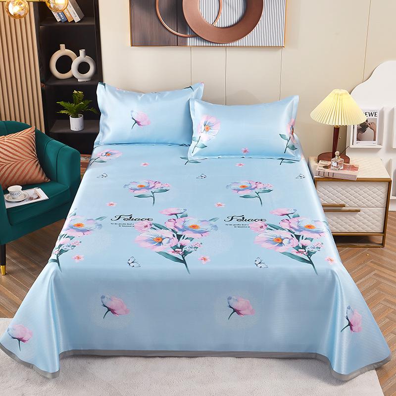 Eisseidenmatte Dreiteiliges Set Maschinenwaschbare Faltmatte Sommer Klimaanlagenmatte Haushalts-Rattanmatte Bettzeug