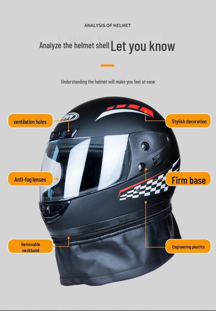 Unisex Windproof Neck Gaiter Helmet: Warm, Thickened Full-Face Protection for Motorcycle and Electric Vehicle Riders