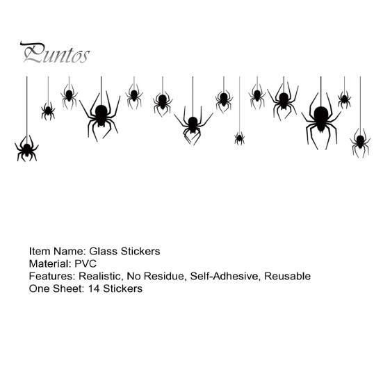 Window Clings Halloween Spider Static Cling, Black Silhouette Glass Wall Sticker, No Residue Self-Adhesive Decal Spooky Decal, Decor for Home