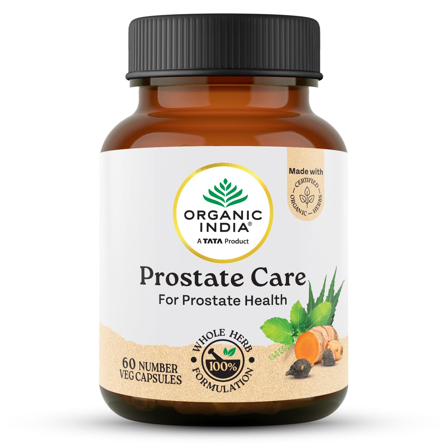 

TATA Organic India Prostate Care 60 Veg Capsules Supports Urinary Tract Male Wellness Vitality