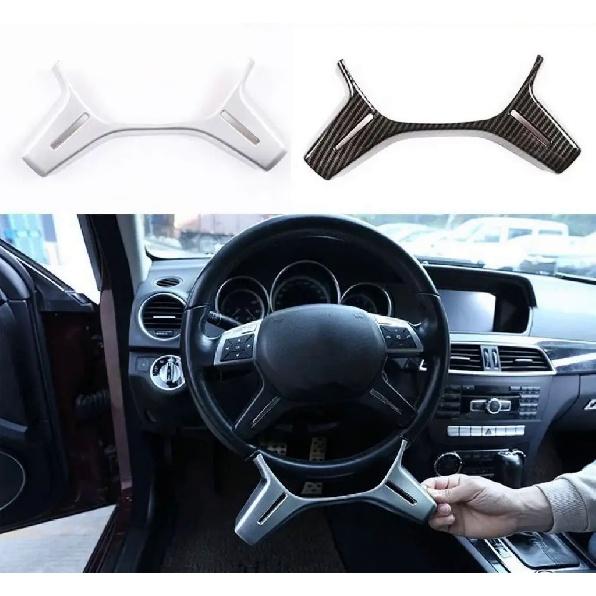 For Mercedes Benz C E GLK M Class W204 W212 C180 C200 ABS Car Steering Wheel Moulding Decoration Cover Trim  2011 2012 2013 2014