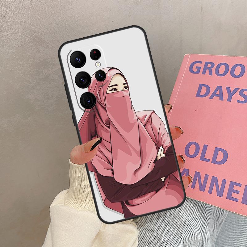 Muslim Arabic Hijab Girl Case For Samsung Galaxy S25 Ultra S20 S21 S22 S24 S23 Ultra S9 S10 Plus S25 FE Cover Coque