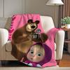 Cartoon M Masha and the bearers Blanket Warm And Soft Suitable For Bedroom Living Room Sofa Bed Office Travel Camping