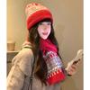 Retro Fair Isle Cashmere Knit Hat – Versatile & Warm for Autumn and Winter