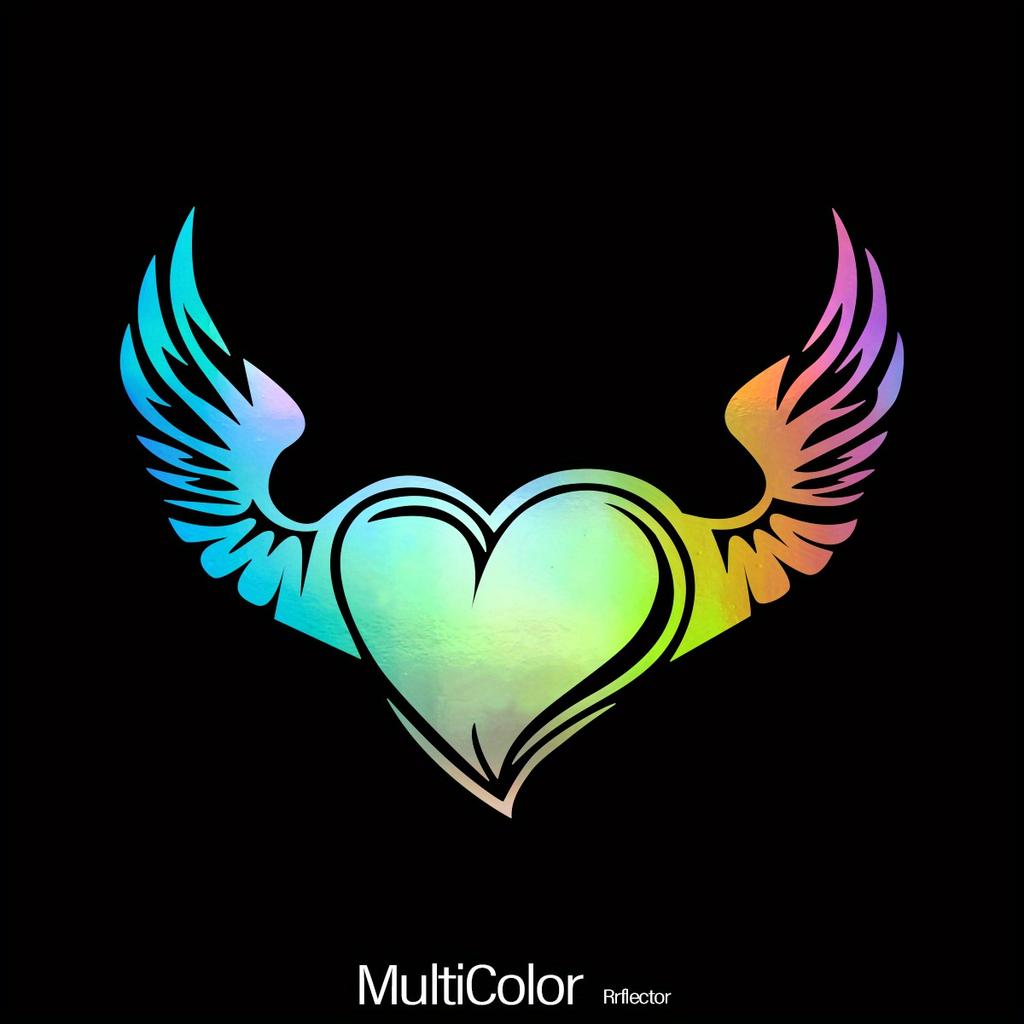 1 Stück Liebesherz Flügel Mode Autoaufkleber für Auto Fenster Stoßstange Kofferraum Karosserie Styling Selbstklebende Autozubehör Vinyl Aufkleber