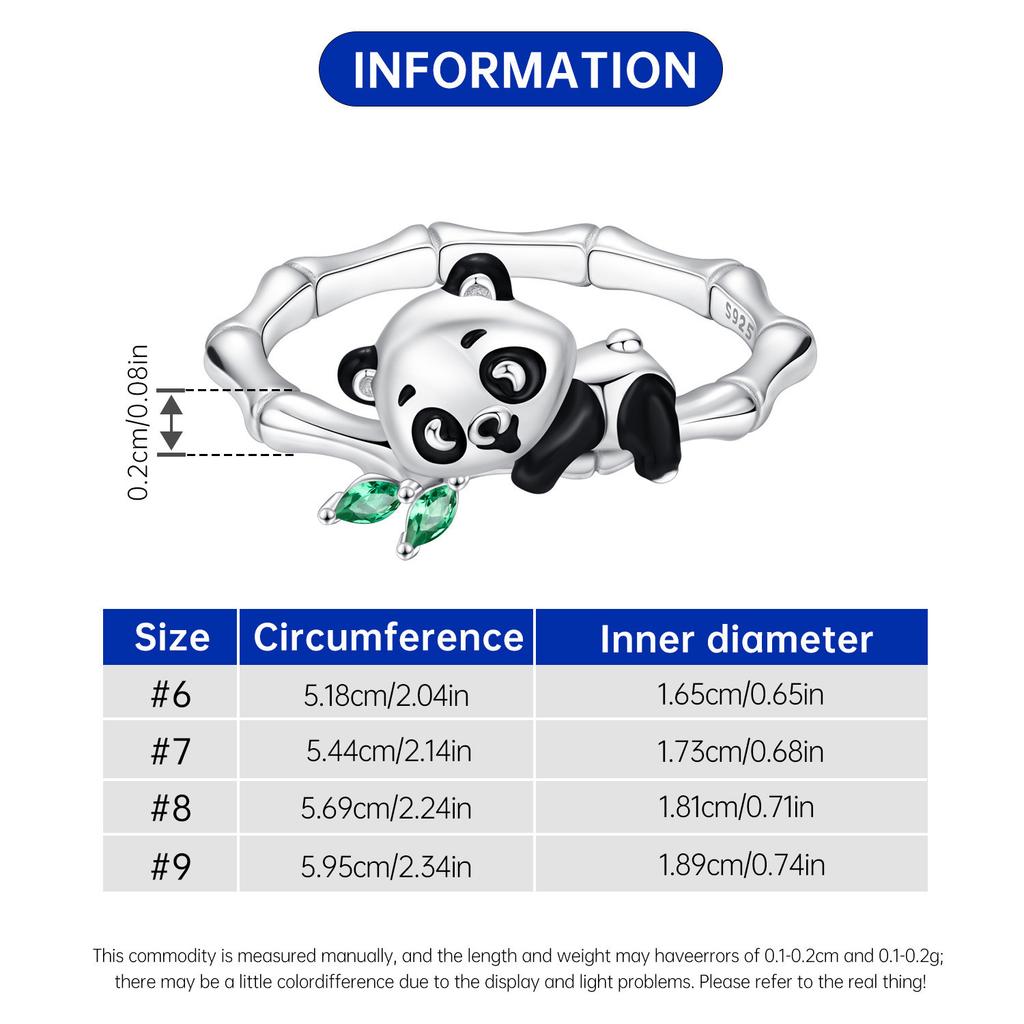 Orstarry   CopperPanda Animal Closed Ring For Women Finger Ring Personality Jewelry Party Trendy Gifts