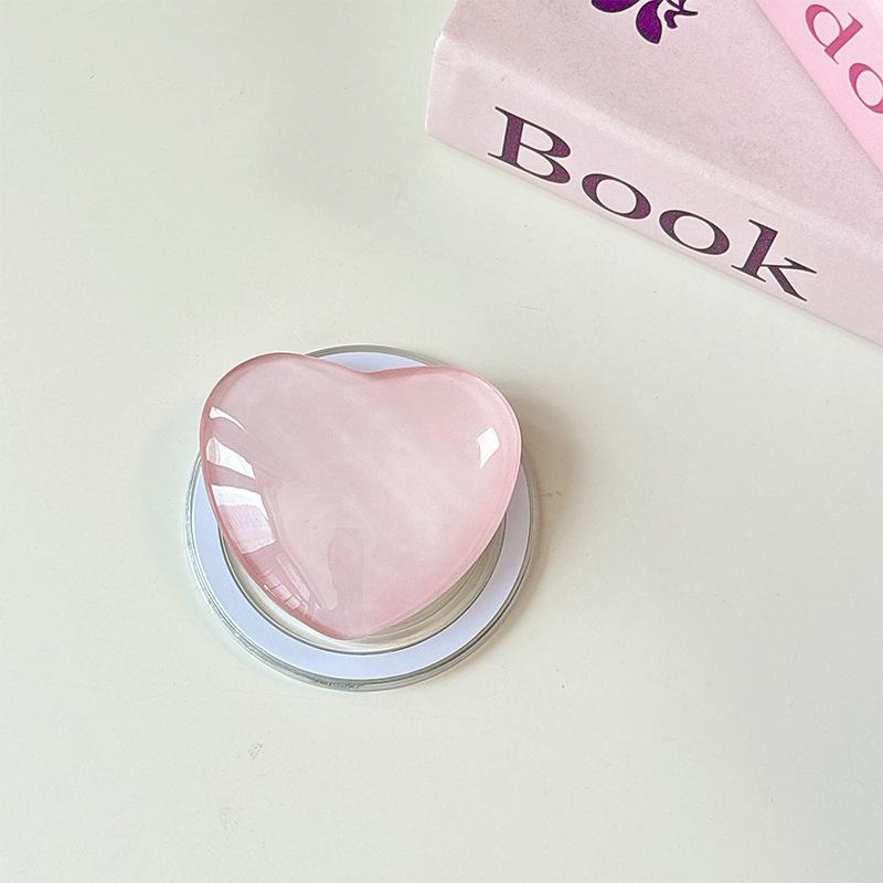 Glass Love Mobile Phone Airbag Bracket Pasted Magnetic Telescopic Desktop Watching Drama Tracking Support Ring Creative Pattern