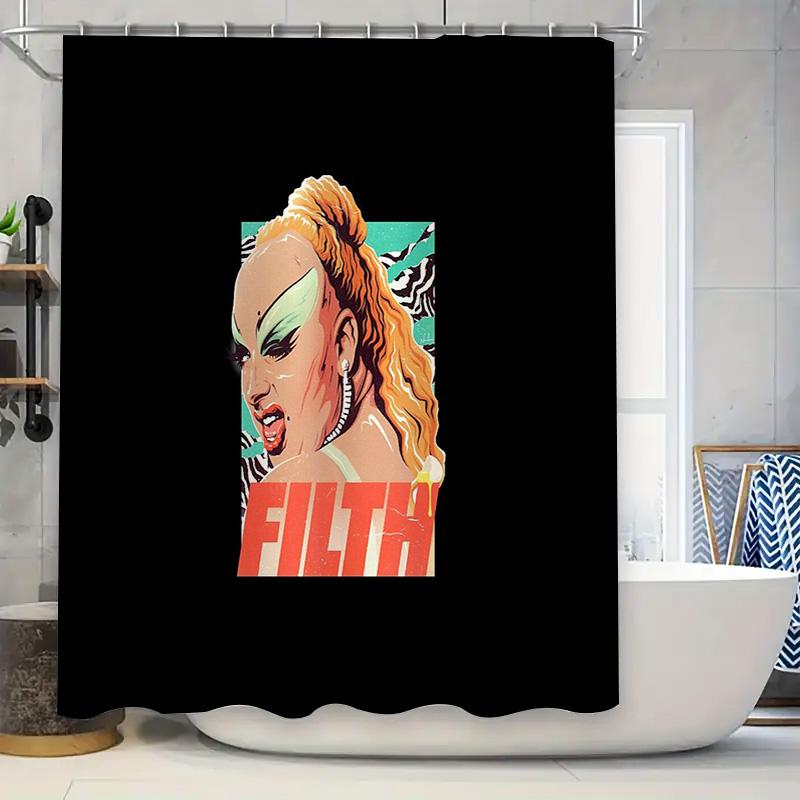 Без рамки Готический Хоррор Шторка для душа Темная Эмо Гранж Эстетика Декор комнаты Жуткое Настенное панно Жуткий Домашний текстиль Хэллоуин Gi 90x180cm