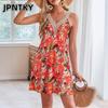 JPNTKY Mode Sommer Frühling Ärmellos V-Ausschnitt Freizeitkleider
