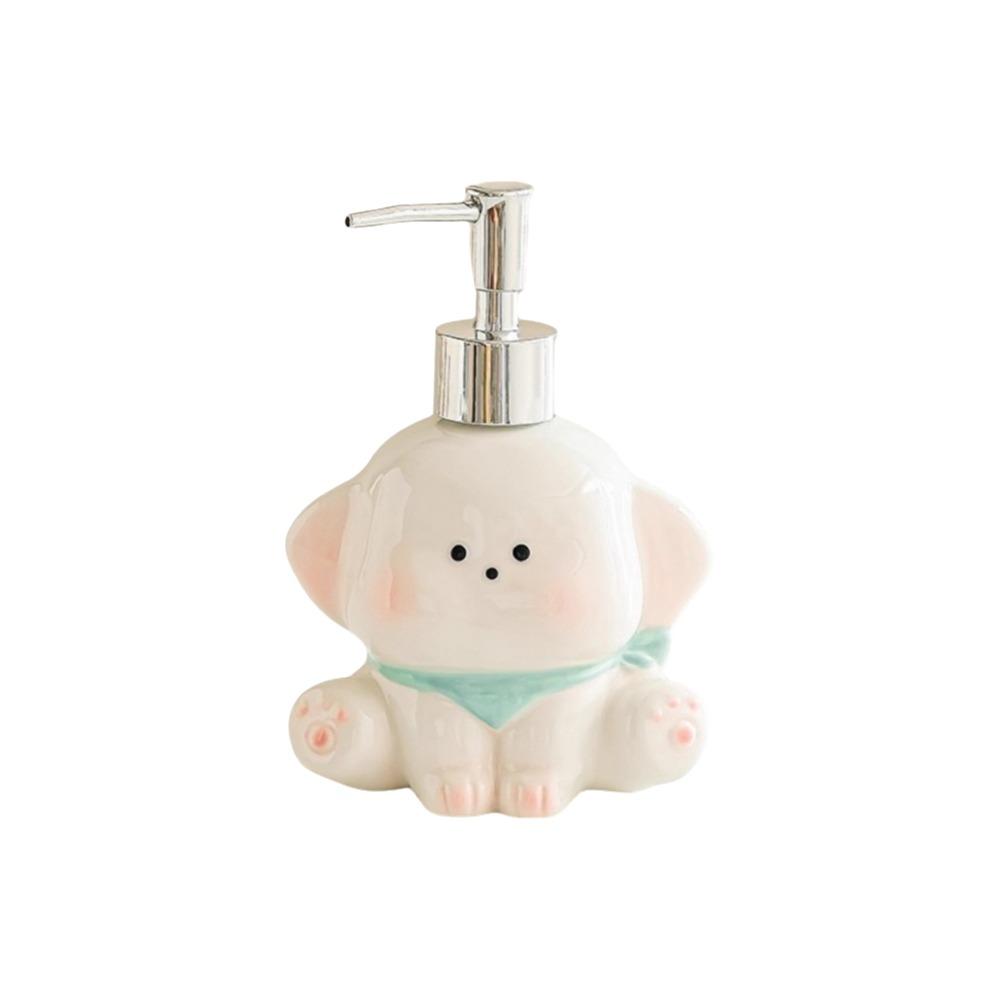 Ceramic Liquid Soap Dispenser Press Pump Empty Bottle Shower Gel Separate Bottles Cute Dog Shape Shampoo Bottle Kitchen