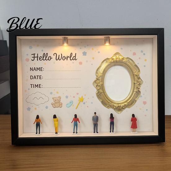 Custom Couple Silhouette Frame DIY Mini Museum Box with Light Photo Display Kit Valentine's Day Gift for Her Gold Frames Figurines Memory Keepsake