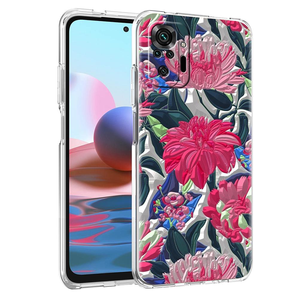 

Transparent Phone Case for Redmi 14C 13C 10C 10 9 Note 13 12 11 K50 K40 Plus Pro 4G 5G Soft TPU Cover Abstract Flower Pattern for Redmi 14C