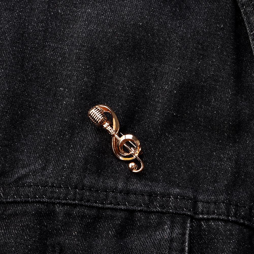 Accessories Badge Silver DIY Decoration Collar Pins Microphone Music Note Gold Vintage Brooch Pins