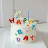 Simulation Cartoon Happy Birthday English Letter Cake Model Fake Birthday Cake Sample Brithday Party Ornaments Photography Props