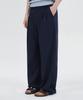 GLW [Unisex][Summer Fabric] Double-Pleat Wide Elastic Waist Slacks Navy