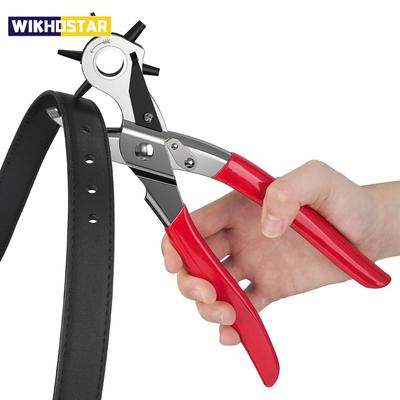 Poinçon en cuir, Poinçon rotatif à 6 tailles pour ceinture, Trou de main, Bricolage maison multi-tailles facile, Convient pour l'artisanat du cuir de ceinture