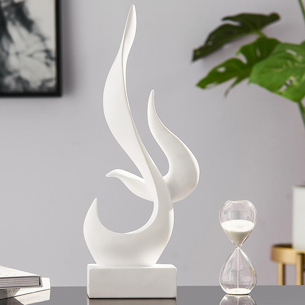 Modern Abstract Statues Sculpture Living Room Flame Shape Figurines Desk Decorations, Bookshelf