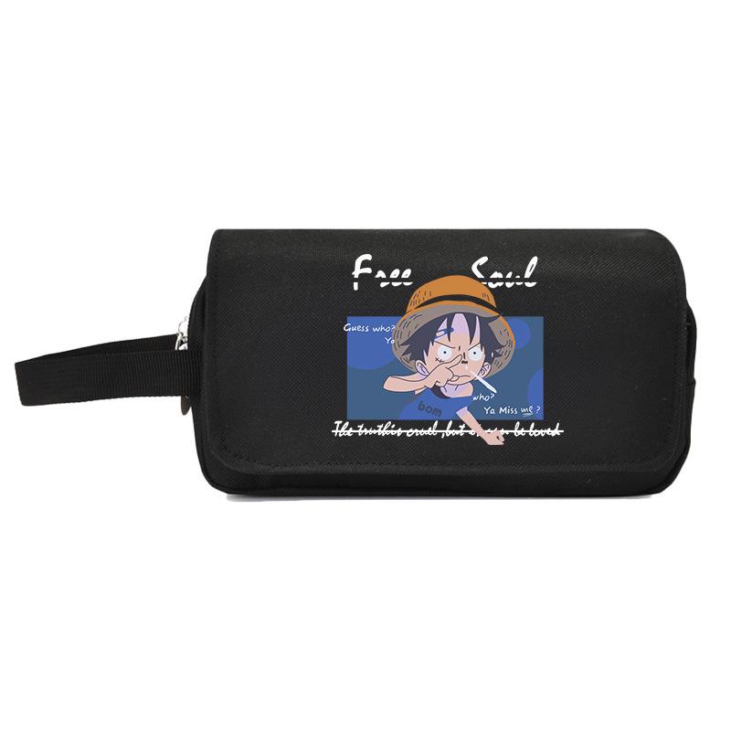 One Piece Large Capacity Pencil Case - Luffy, Zoro, Ace, Law, Sanji Japanese Style Student Stationery Bag