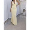 New Neck New Backless Temperament Thin Deep V Dress