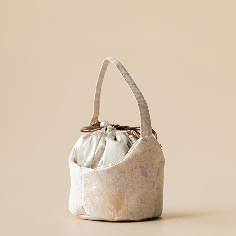 Brocade master cup storage bag Zisha pot protective bag Thickened premium travel portable bag Tea ceremony special tea