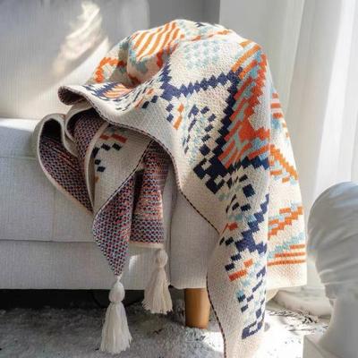 Bohemian Nordic Style Office Air-Conditioning Knitted Leg Blanket Shawl Dorm Nap Throw Thick