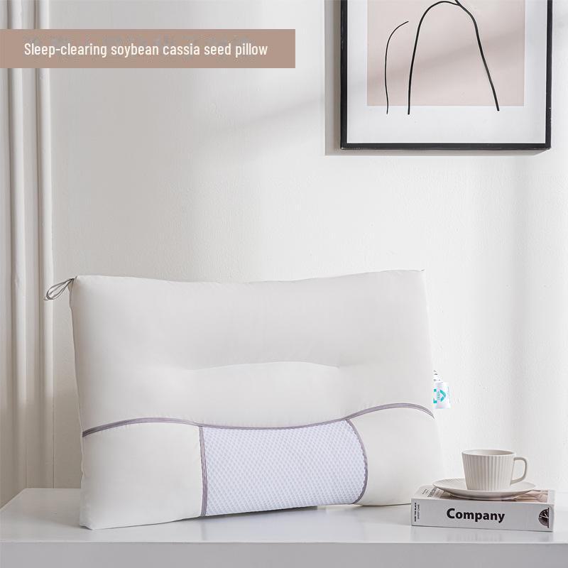 Pure Color Pillow - White Medium-Low Support Pillow for Dorms & Couples