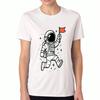 Astronaut Unisex Cotton T Shirt, Premium Cotton Quality Print, Durable, Featuring A Retro Space Helmet Design With Galaxy Background, Casual Fashion.