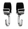 LITTA GLITTA Stroller Hooks, Set of 2, 360-Degree Rotating Pixie Hooks (Metallic Silver)