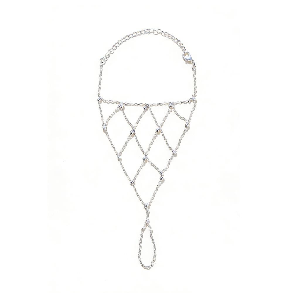 Bohemian Mesh Chain Bracelet And Ring Women Metal Sexy Exaggerated Bangle Beach Wedding Bride Fashion Jewelry Accessories Gifts