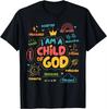 Ich bin ein Kind Gottes Christliches Retro Jesus Glaube Design Geschenke T-Shirt Atmungsaktiv und Bequem Herren und Damen Baumwolle T-Shirt