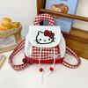 Plaid Pattern Red Kids School Backpack With Breathable Canvas