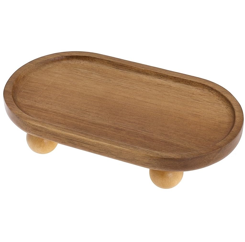 DIFEIUKI Wooden Oval Natural Wood for Power Hand Small Tabletop Multifunctional Tray Tray, Shape, Plate, Jewelry, Keys, Incense, Stones, Perfume,