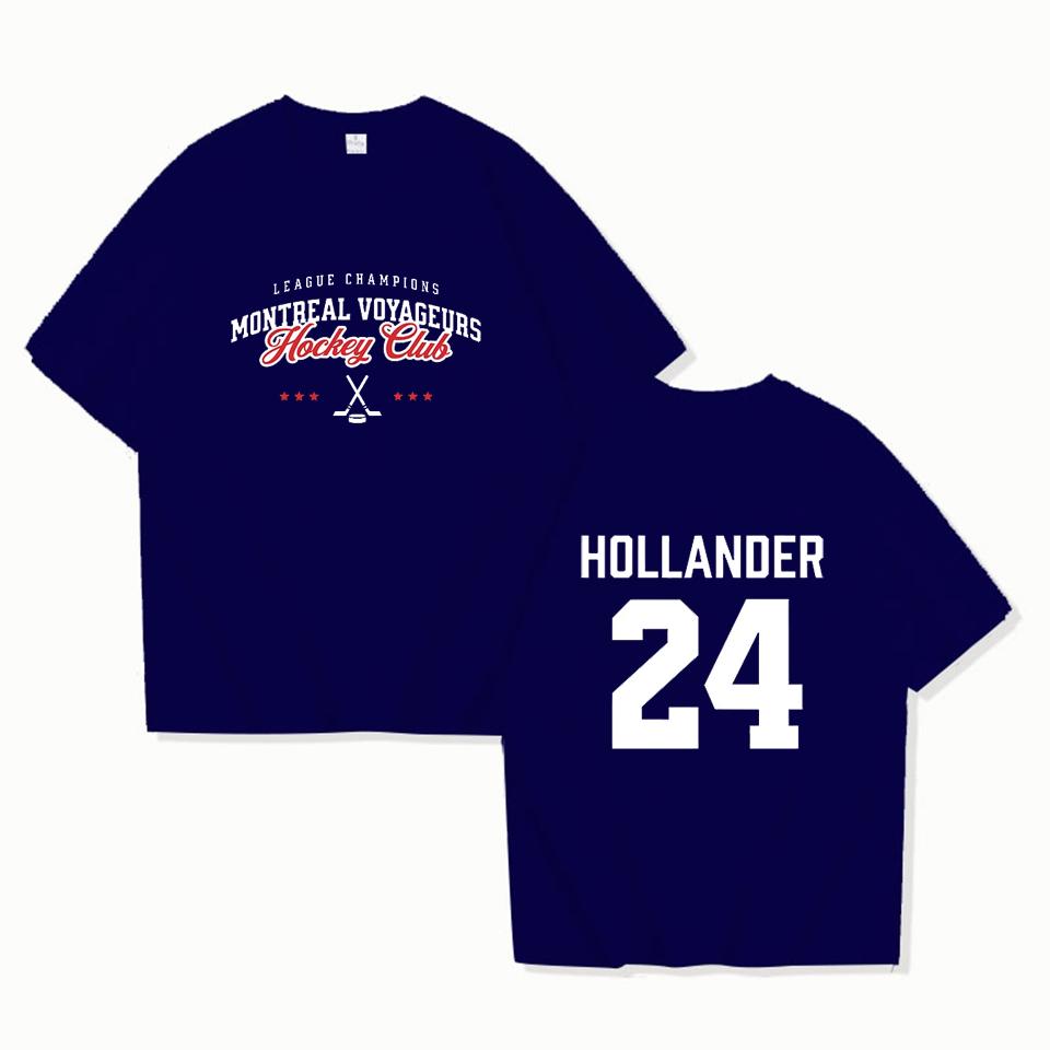 24 Hollander Montreal Voyageurs Merch Tee Hot TV Heated Rivalry T-shirt Unisex Streetwear Women Men Clothing Loose O-neck Shi