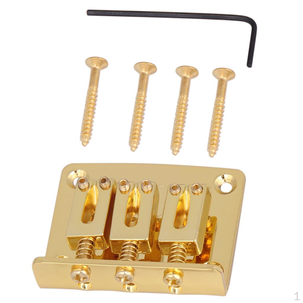 3-String Electric Guitar Accessory Bridge Assembly