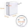 Ladegerät 61W - Phonillico - USB-C - Kompatibel mit MacBook PRO/AIR - 2M Kabel enthalten