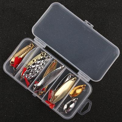 5Pcs/Set Metal Jig Spoon Spinner Fishing Lure Wobbler Bait Set With Fishing Tackle Box Kit For Fishing Lure Bait Set
