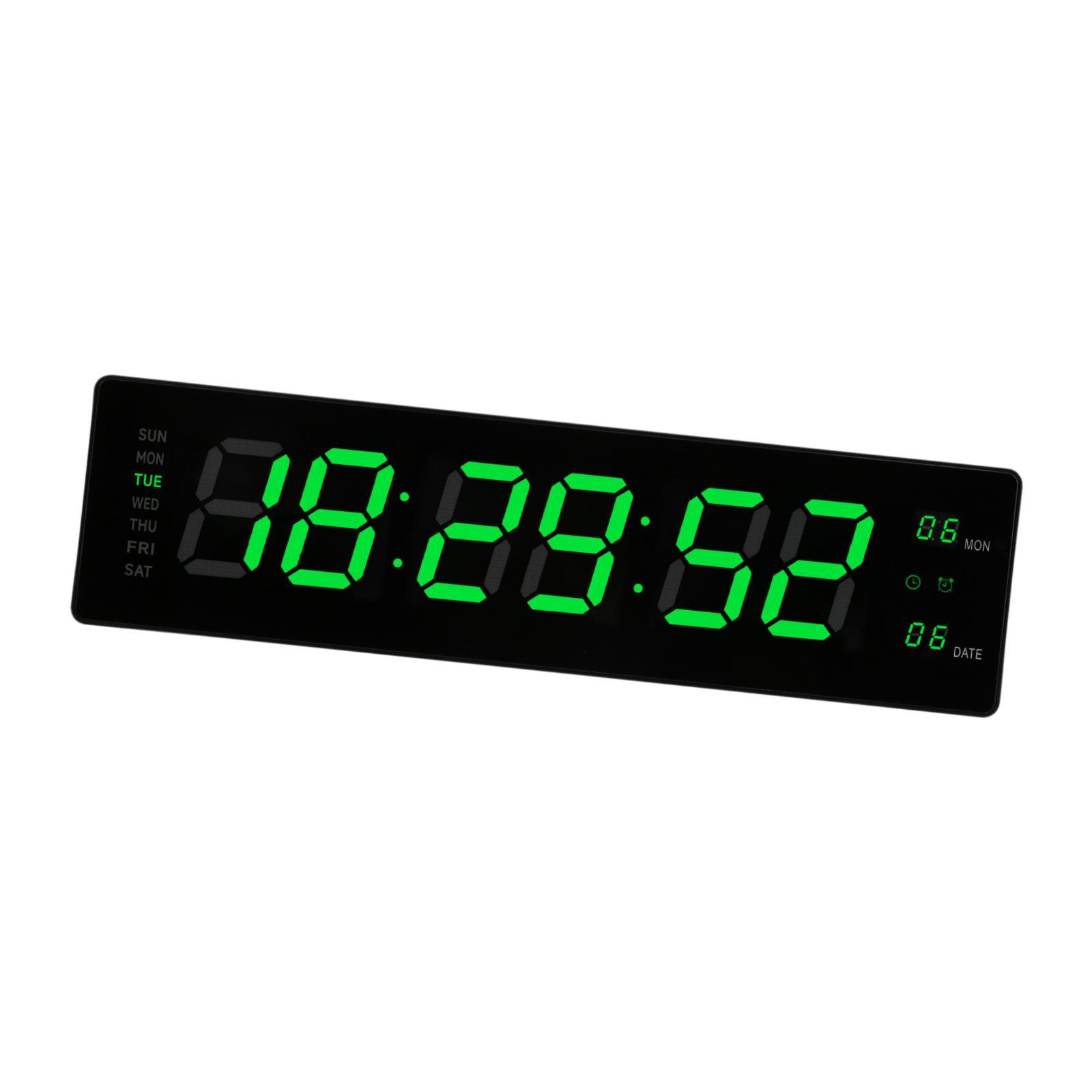 LED Digital Clock USB Port Bar Large Screen Display Wall Hanging Alarm Clock