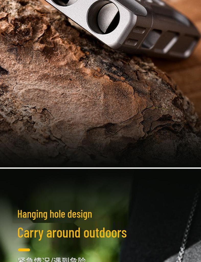 Titanium Double Tube High-Frequency Emergency Whistle for Outdoor Use