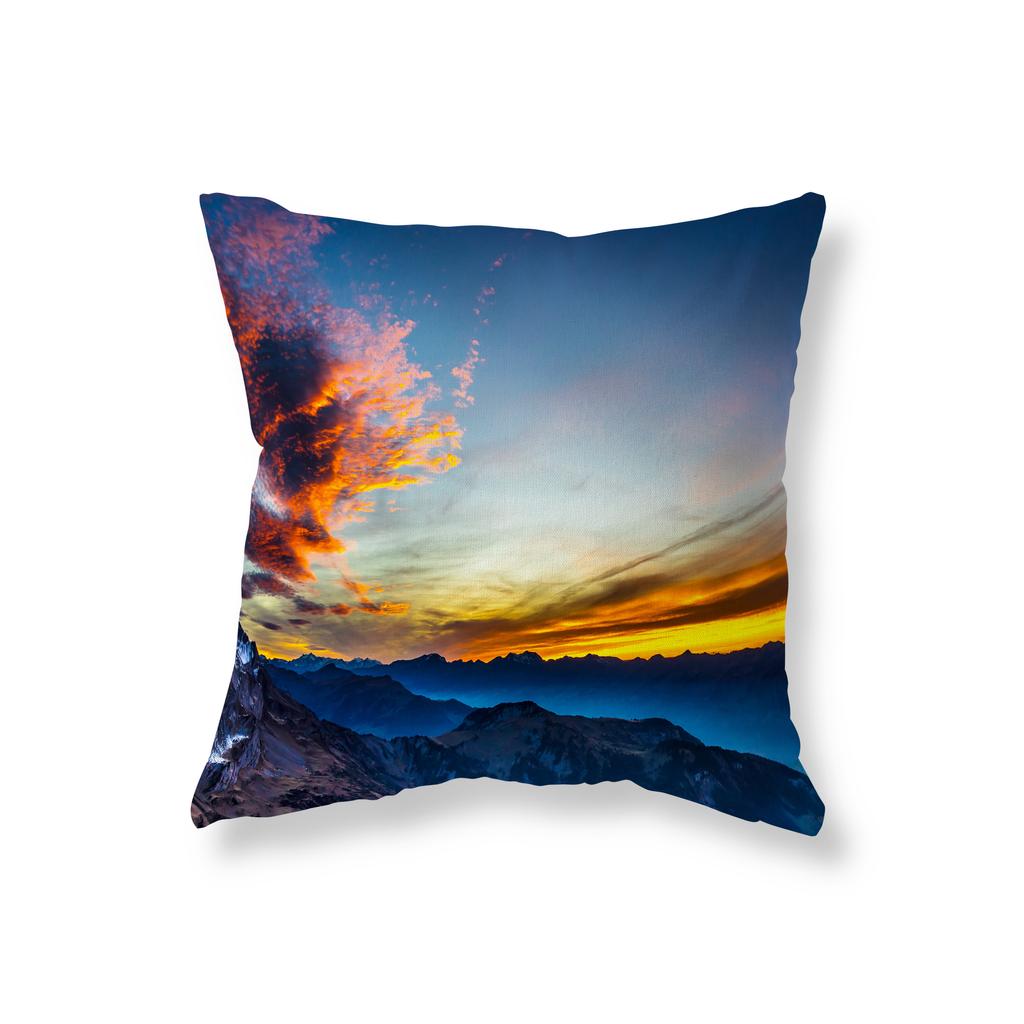 Winter Sunrise Sunset Snow Scene Throw Pillow Cover Sofa Decorative Pillow Cover Chair Cushion Cover Room Aesthetics Home Decor