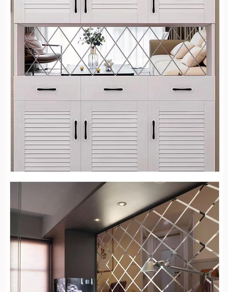 Acrylic Diamond Splicing Background Wall Mirror Sticker for Living Room Decoration