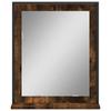 Bathroom Mirror with Shelf Smoked Oak 50 x 12 x 60 cm Wood Based Material