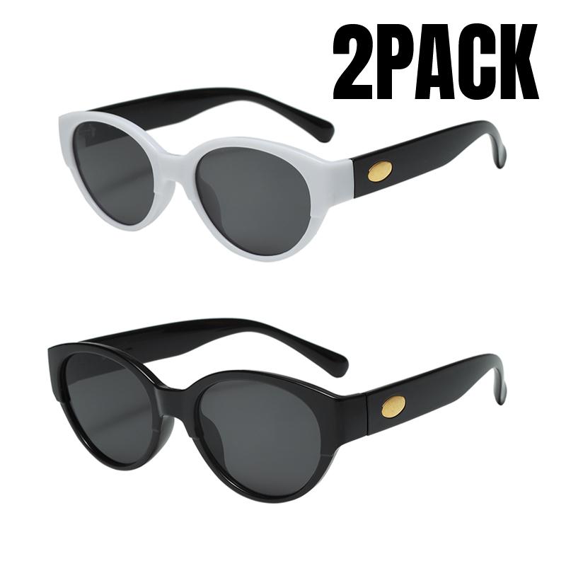 2PACK Retro Fashion Cat Eye Sunglasses Classics Women Brand Designer Style Sun Glasses Men's Outdoor Travel Sunglasses