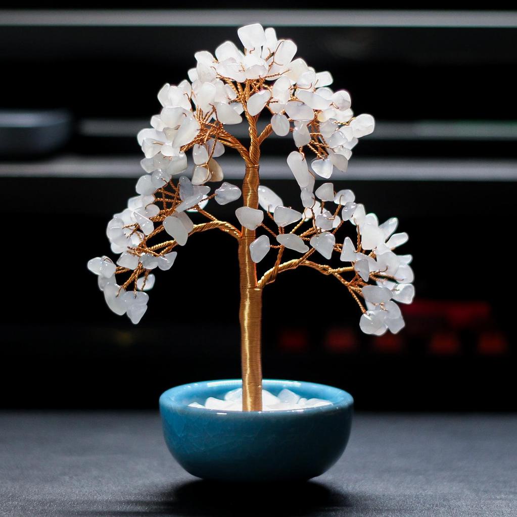 Bestselling Yellow Crystal Tree Teacup Coaster Ornament for Home or Office Decor