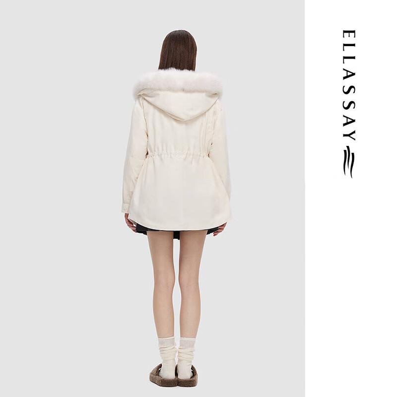 ELLASSAY Women's Autumn/Winter Waist-Cinched Parka Down Jacket EWD344L04100