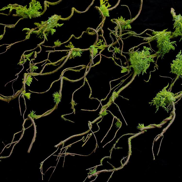 Artificial Rattan Vine Wall Hanging with Moss for Indoor Decoration