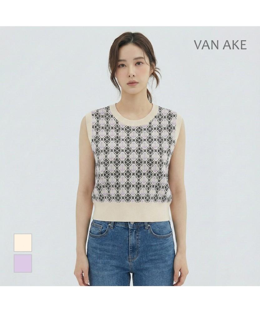 Vanake Pattern Design Knit Vest_Vb34Kvm301Z