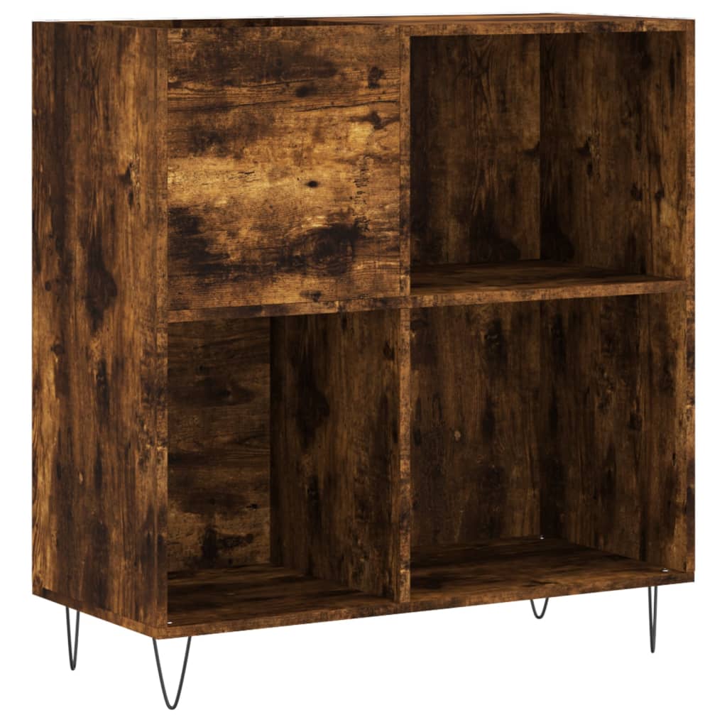 Record Cabinet Smoked Oak 84.5 x 38 x 89 cm Wood Based Material