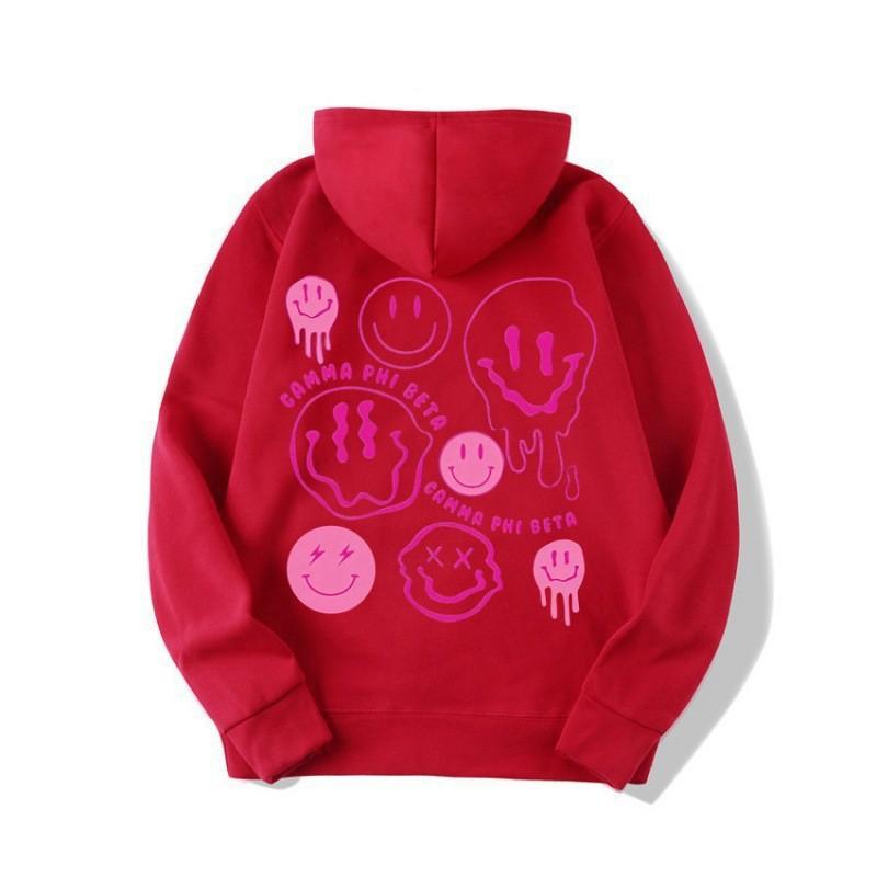 Oversized Womens Hooded Sweatshirt Loose Fit Casual Graphic Letter Print Long Sleeve Top
