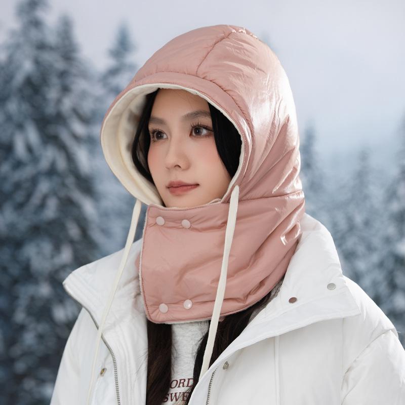 Skiing Cold Proof Pullover Hat Can Be Used for Autumn and Winter Warm and Integrated Hat To Show The Face  Small Windproof Lei Feng Hat New