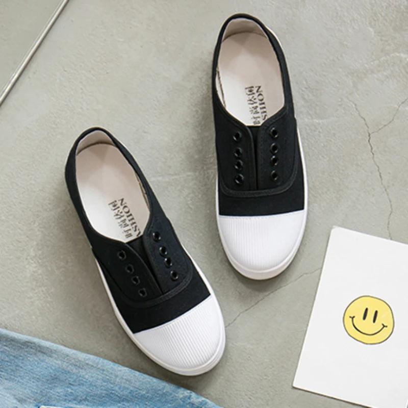 Fashion Autumn Loafers Canvas Shoe Sneakers for Women Shoes Breathable Women's Casual Shoes Lace Up WomanWhite Shoes Flats